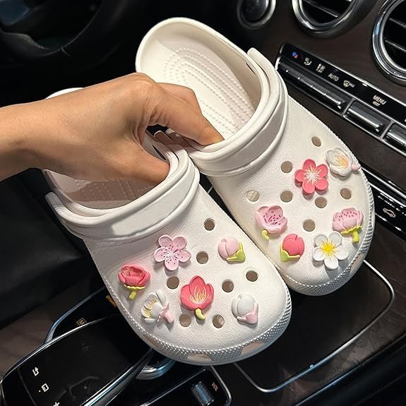 MAKABEE 2025 New Shoe Charms-Coquette Bows Flower Pink Shoe bogg bag Charms Set for Women Kids - Image 3