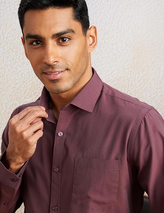 Symbol Men's Solid Cotton Slim Fit Formal Shirt - Image 4
